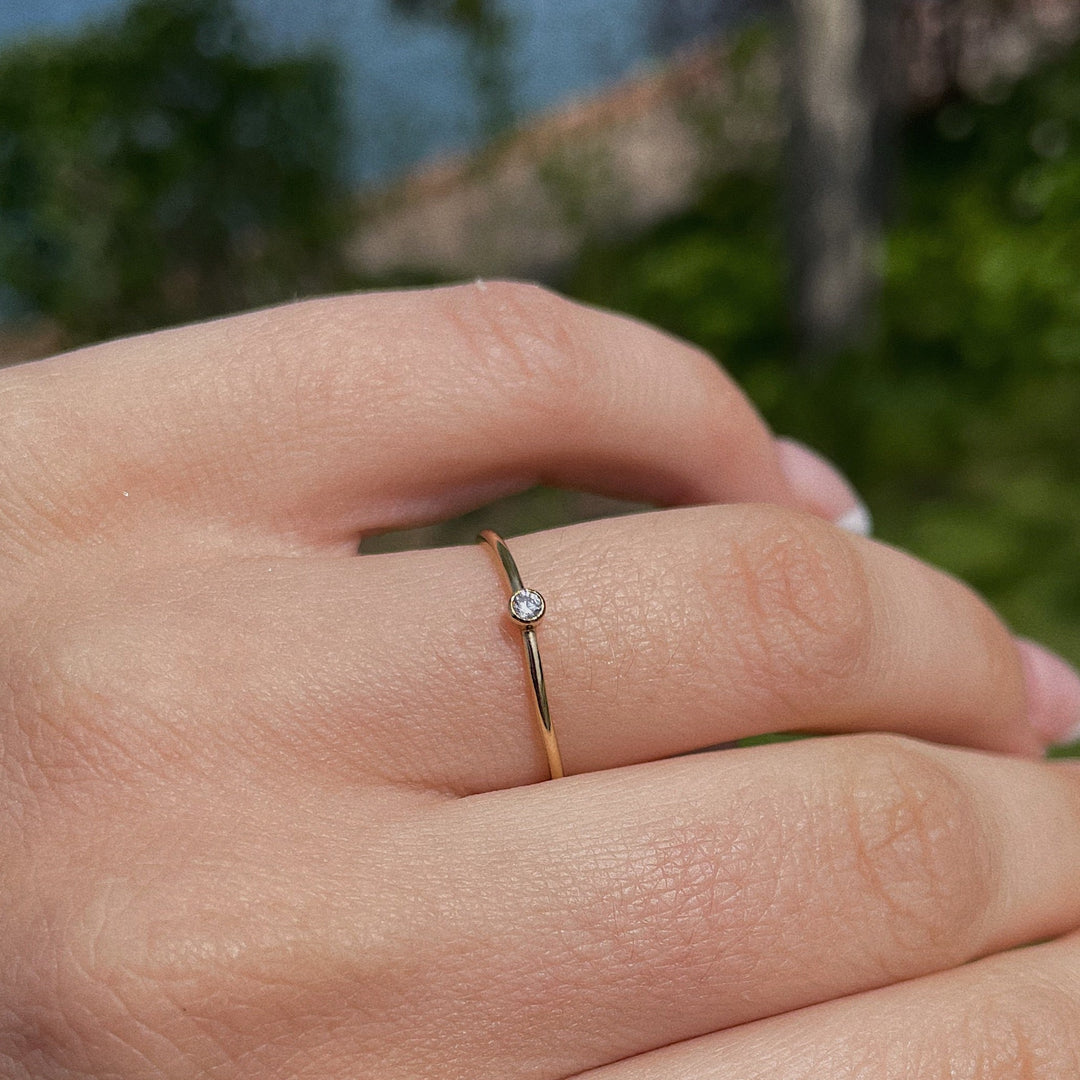 Crystal Gold Filled Ring