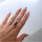 Load image into Gallery viewer, Silver Black Tourmaline Ring
