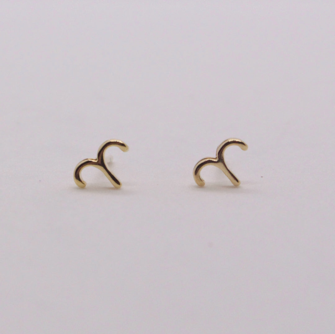 Aries Zodiac Stud Earrings