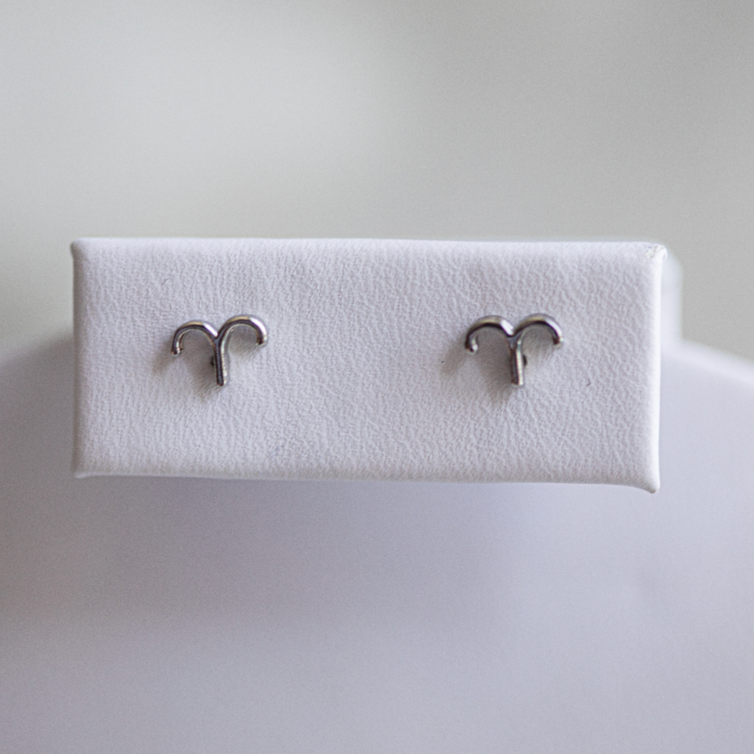 Aries Zodiac Stud Earrings